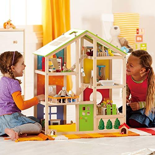 Hape E3401 - Casa 4 Stagioni in Legno per Bambini Vincitore del Premio Migliore Casa da Bambole con Mobili, Accessori e Scale amovibili e con Tetto dalle Diverse Stagioni - immagine 3