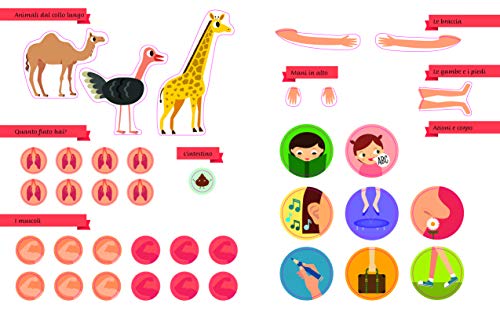 Montessori Scoperte - Il mio primo libro del corpo umano | Libro educativo per bambini | Con adesivi colorati | Edizione illustrata - immagine 9