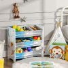SONGMICS Scaffale Portaoggetti, 9 Scatole per Giocattoli e Libri, Organizzatore in Tessuto TNT, per Camera dei Bambini, Sala Giochi, Asilo, 62,5 x 29,5 x 60 cm, Motivi Spaziali, Bianco GKR33WT - immagine 3