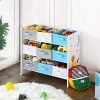 SONGMICS Scaffale Portaoggetti, 9 Scatole per Giocattoli e Libri, Organizzatore in Tessuto TNT, per Camera dei Bambini, Sala Giochi, Asilo, 62,5 x 29,5 x 60 cm, Motivi Spaziali, Bianco GKR33WT - immagine 5