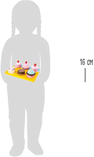 10149 Cupcakes e torte da tagliare small foot in legno, con chiusure a strappo in velcro per combinazioni personalizzate, a partire da 3 anni. - immagine 6