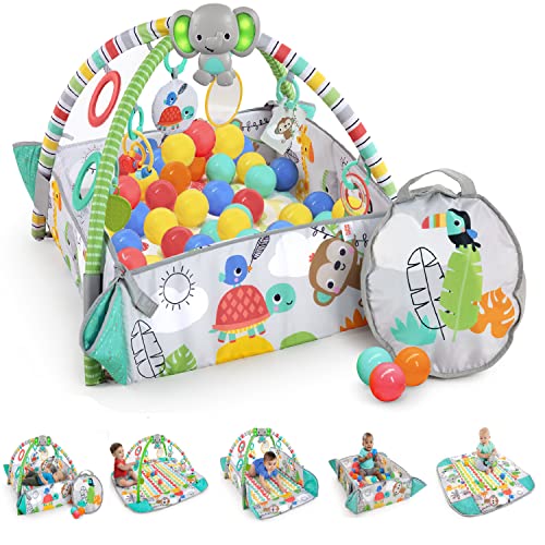 Bright Starts, Palestra di AttivitÃ  Evolutiva 5in1 - 40 palline, Arco di Gioco, 7 Giocattoli Rimovibili, 20+ Min di Luci e musica, Sviluppo Motorio, da neonato a bambino - Totally Tropical