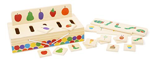 Small Foot 11342 Scatola Immagini da riordinare Bruco Maisazio, Legno, Gioco di coordinazione da Viaggio. Raupe Giocattoli, Multicolore - immagine 5