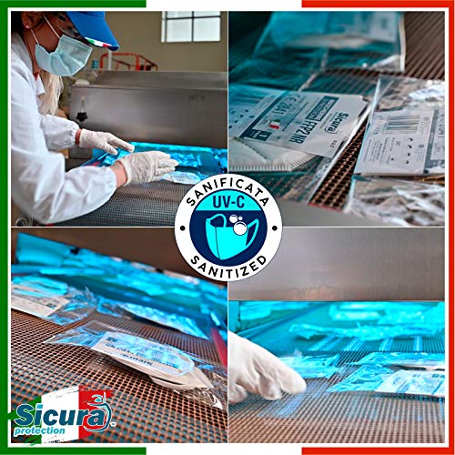 60 Mascherine FFP2 Certificate CE Colorate Nere Bianche e Blu (20+20+20) Made in Italy SICURA Protection BFE ≥99% Mascherina FFP2 vera Marcatura EFFETTO PULITO - immagine 5