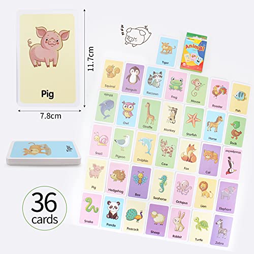 Set carte flash bambini per bambini per l'apprendimento precoce schede flash bambini età 2-4 biglietti bambini bambini 1 2 3 4 anni 4 Pack-144 pezzi animali frutta parti del corpo e colori - immagine 3
