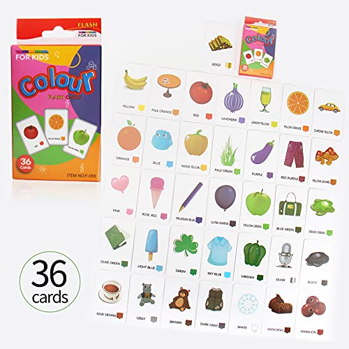 Set carte flash bambini per bambini per l'apprendimento precoce schede flash bambini età 2-4 biglietti bambini bambini 1 2 3 4 anni 4 Pack-144 pezzi animali frutta parti del corpo e colori - immagine 5