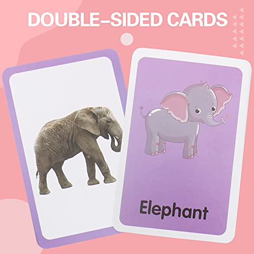 Set carte flash bambini per bambini per l'apprendimento precoce schede flash bambini età 2-4 biglietti bambini bambini 1 2 3 4 anni 4 Pack-144 pezzi animali frutta parti del corpo e colori - immagine 8