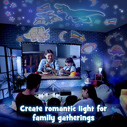 Moredig – Lampada Proiettore Stelle Bambini, Proiettore Stelle Soffitto,  Luce Notturna Bambini con 8 Colori Luci & 360° Rotazione, Luce Notte per  Bambini, Neonati, Compleanno, Natale, Vivai – Rosa – Giochi e