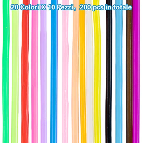 ZITFRI 200 PCS Scoubidou Fili Scubidu Fili 10 Portachiavi e 10 Ganci Snap Clip per Realizzare Bracciali Collane Portachiavi Pendenti Fai-da-Te 20 Colori - immagine 4