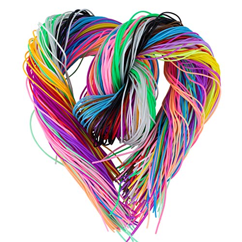 ZITFRI 200 PCS Scoubidou Fili Scubidu Fili 10 Portachiavi e 10 Ganci Snap Clip per Realizzare Bracciali Collane Portachiavi Pendenti Fai-da-Te 20 Colori - immagine 8