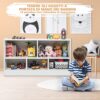 COSTWAY Libreria per Bambini e Organizer Giocattoli, Scaffale di Legno Con 5 Scompartimenti, Per Stanza dei Giochi Camera Dei Bambini Angolo di Lettura Classe Scuola Materna (Bianco) - immagine 3