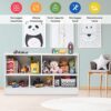 COSTWAY Libreria per Bambini e Organizer Giocattoli, Scaffale di Legno Con 5 Scompartimenti, Per Stanza dei Giochi Camera Dei Bambini Angolo di Lettura Classe Scuola Materna (Bianco) - immagine 4