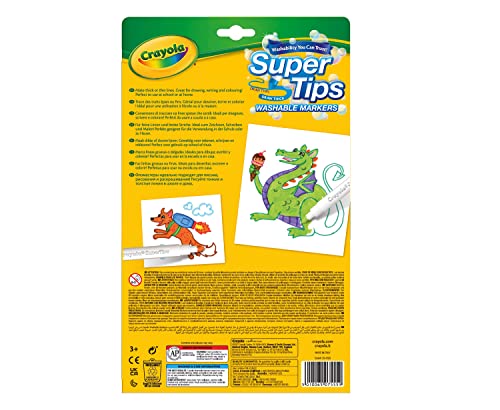 CRAYOLA Super Tips - Pennarelli Lavabili a Punta Media, Confezione da 50 Pezzi in Colori Assortiti, EtÃ  Consigliata: da 3 Anni - immagine 4