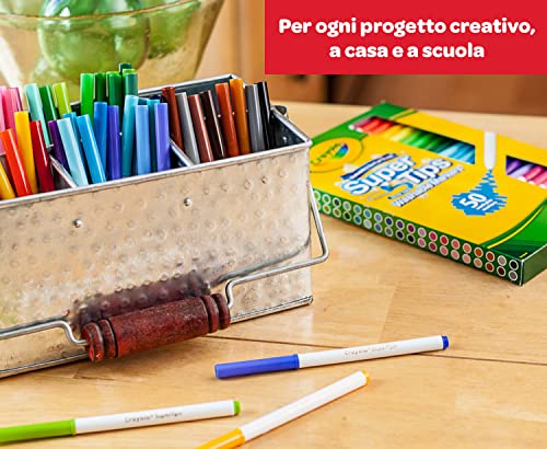 CRAYOLA Super Tips - Pennarelli Lavabili a Punta Media, Confezione da 50 Pezzi in Colori Assortiti, EtÃ  Consigliata: da 3 Anni - immagine 6