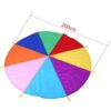 Dimoxii Gioco Paracadute Arcobaleno 8 Maniglie per Bambini Arcobaleno di Stoffa Oscillante con Un Diametro di 2M Giocattolo Paracadute Paracadute Colorato - immagine 3