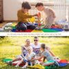 Dimoxii Gioco Paracadute Arcobaleno 8 Maniglie per Bambini Arcobaleno di Stoffa Oscillante con Un Diametro di 2M Giocattolo Paracadute Paracadute Colorato - immagine 8