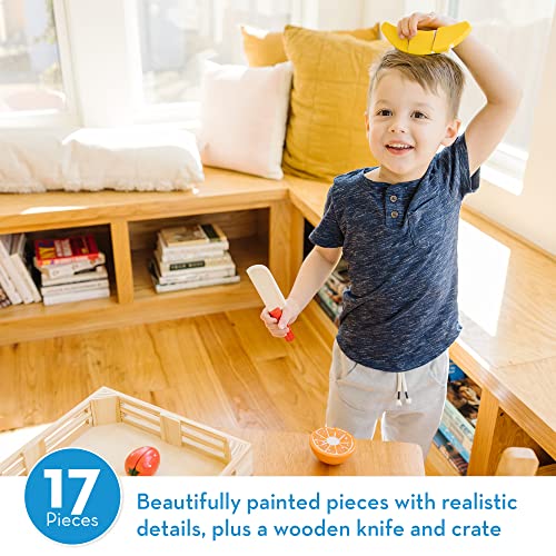 Melissa & Doug Frutta Da Tagliare In Legno, Giocattoli di Ruolo, Cibo da Gioco, 3+ Anni, Gioco Montessori, Regali per Bambino e Bambina - immagine 3