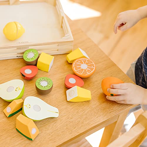 Melissa & Doug Frutta Da Tagliare In Legno, Giocattoli di Ruolo, Cibo da Gioco, 3+ Anni, Gioco Montessori, Regali per Bambino e Bambina - immagine 5