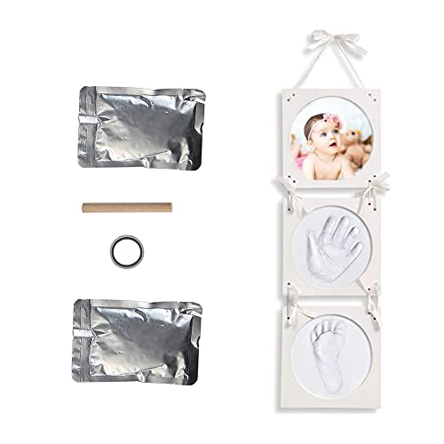 Smile Mind® Cornice impronta mani e piedi neonati con scatola regalo, cornice impronte neonato personalizzabile. Kit Impronte neonato Ideale per Regalo nascita bimba e bimbo. - immagine 3
