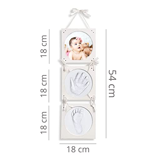 Smile Mind® Cornice impronta mani e piedi neonati con scatola regalo, cornice impronte neonato personalizzabile. Kit Impronte neonato Ideale per Regalo nascita bimba e bimbo. - immagine 4