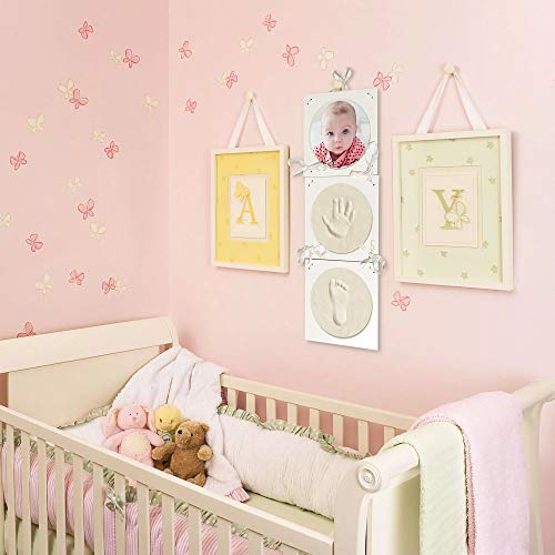 Smile Mind® Cornice impronta mani e piedi neonati con scatola regalo, cornice impronte neonato personalizzabile. Kit Impronte neonato Ideale per Regalo nascita bimba e bimbo. - immagine 5