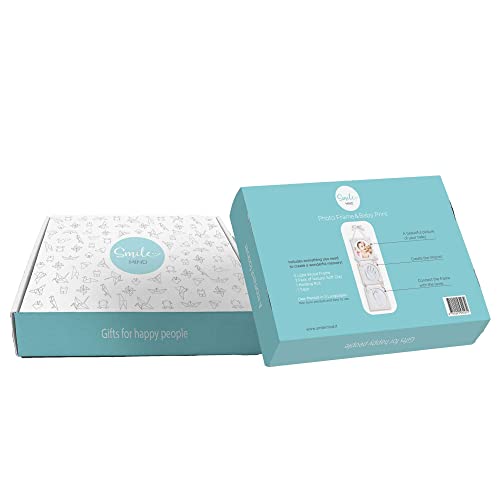 Smile Mind® Cornice impronta mani e piedi neonati con scatola regalo, cornice impronte neonato personalizzabile. Kit Impronte neonato Ideale per Regalo nascita bimba e bimbo. - immagine 6