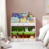 Songmics GKR44WTV1 Scaffale per Libri e Giocattoli per Bambini, Libreria a 3 Piani e 6 Cesti Rimovibili, Mobile di Legno e Scaffale per Stanza dei Giochi, Cameretta, Asilo, Beige - immagine 4