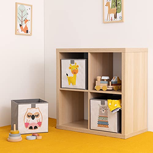 Navaris Ceste Porta Giochi Bambini - Set di 3 Cesta Contenitore Portagiochi - Cubi Contenitori 28 x 28 x 28 cm - Cesto Organizer per Cameretta - Scatole per Giocattoli - immagine 3