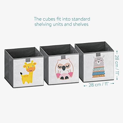 Navaris Ceste Porta Giochi Bambini - Set di 3 Cesta Contenitore Portagiochi - Cubi Contenitori 28 x 28 x 28 cm - Cesto Organizer per Cameretta - Scatole per Giocattoli - immagine 5