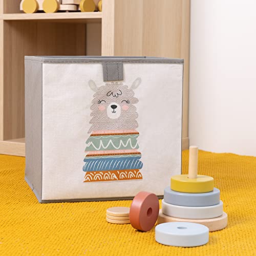 Navaris Ceste Porta Giochi Bambini - Set di 3 Cesta Contenitore Portagiochi - Cubi Contenitori 28 x 28 x 28 cm - Cesto Organizer per Cameretta - Scatole per Giocattoli - immagine 7