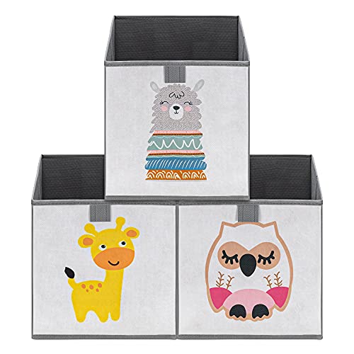 Navaris Ceste Porta Giochi Bambini - Set di 3 Cesta Contenitore Portagiochi - Cubi Contenitori 28 x 28 x 28 cm - Cesto Organizer per Cameretta - Scatole per Giocattoli - immagine 8