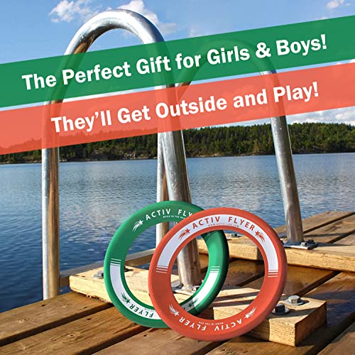 Activ Life Anelli Volanti Migliori per Bambini [Verde/Arancio] Il Giocattolo da Lanciare Migliore da Fare all’Aperto con Amici e Parenti – Disco Volante Giocattolo per Top Frisby Golf - immagine 5