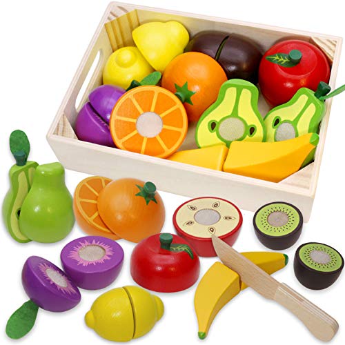 19 pezzi Giocattolo per tagliare frutta e verdura da cucina per bambini  (alcune parti colori casuali), Giochi di finzione Accessori per cibo e  cucina Giocattolo per bambini dai 3 ai 12 anni
