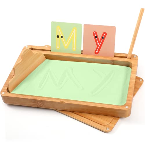 AtMini Montessori, tavolo di sabbia per allenamento precoce scrittura e  disegno giocattolo in legno Montessori tavolo di sabbia giocattolo  educativo per lo sviluppo motorio precoce nei bambini (verde) – Giochi e  Prodotti