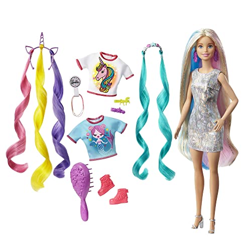 Barbie Bambola Capelli Fantasia A Tema Unicorni E Sirene con Accessori,  Giocattolo Per Bambini 3+ Anni, GHN04 – Giochi e Prodotti per l'Età  Evolutiva