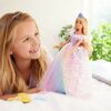 Barbie Dreamtopia - Principessa al Ballo Reale, bambola bionda con un lucciante abito da ballo color arcobaleno, una spazzola e 5 accessori inclusi, giocattolo per bambini, 3+ anni, GFR45 - immagine 3