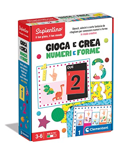 Clementoni- Sapientino-Gioca e Crea Stencil e cifre Puzzle da