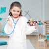 EFO SHM Valigetta Dottore Bambini Legno, Attrezzo Medico Giocattolo Borsa Dottore Gioco Stetoscopio vero Attrezzi da Dottoressa 3 4 5 Anni - immagine 4