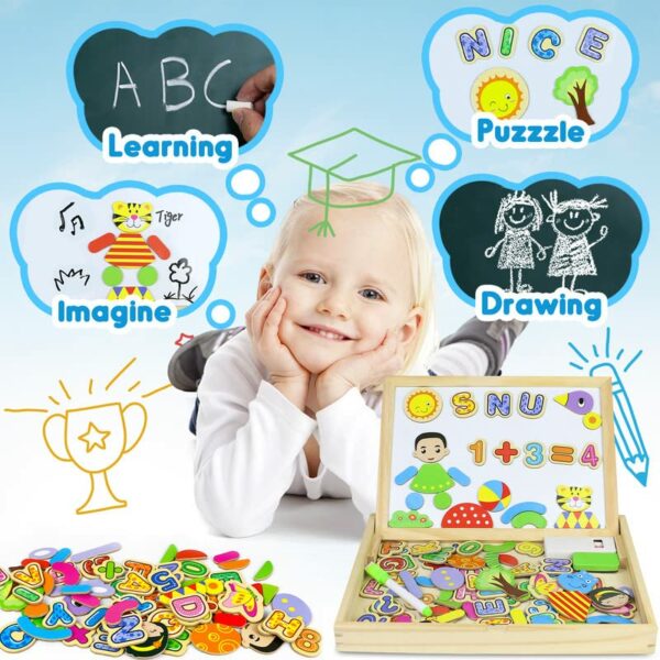 yoptote Giochi Bambini 2 Anni Puzzle Magnetico Legno-Lavagna Magnetica per Bambini Giochi Montessori Educativi Bambina 2 Anni Lavagnetta Magnetica Pasqua Giochi Legno Regalo Bambini Bambina 2 3 Anni - immagine 5