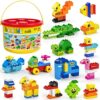 Grandi Blocchi da Costruzione, 135 Pezzi Classici Mattoni Creativi per Bambini, Compatibili con Secchio per Ragazzi dai 2 Ai 5 Anni