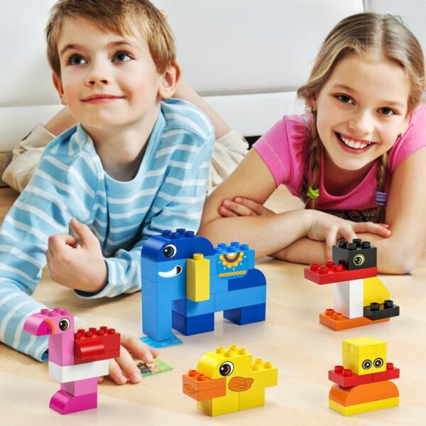 Grandi Blocchi da Costruzione, 135 Pezzi Classici Mattoni Creativi per Bambini, Compatibili con Secchio per Ragazzi dai 2 Ai 5 Anni - immagine 6