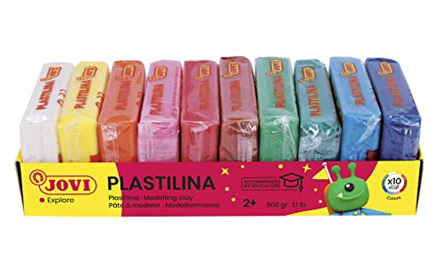 Jovi - PLASTILINA, Pasta da modellare a base vegetale, 10 x 50 grammi, Multicolore, Colori vivaci e grande plasticità, Senza glutine, Ideale per bambini a partire dai 2 anni (70/10S) - immagine 3