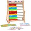 KIDWILL Giocattolo per Apprendimento in Prescolare dei Bambini, 10 File Pallottoliere in Legno con Perline Multicolori,Bastoncini per Contare,Carte dell'alfabeto, Regalo per Ragazzi Ragazze di 2+ Anni