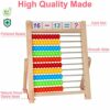 KIDWILL Giocattolo per Apprendimento in Prescolare dei Bambini, 10 File Pallottoliere in Legno con Perline Multicolori,Bastoncini per Contare,Carte dell'alfabeto, Regalo per Ragazzi Ragazze di 2+ Anni - immagine 7