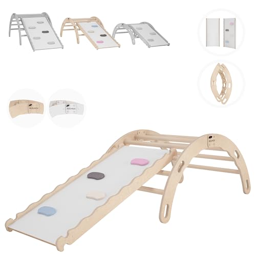 Arco da arrampicata legno naturale/bianco altalena Montessori giocattoli  bambini