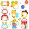 MOONTOY 9 Pezzi Sonaglio Neonato Bambini Giocattoli Giochi Neonato 0 3 6 9 12 18 Mesi Bambina Maschio Dentizione Gioco Giochi Sensoriali Per Neonati Neonata