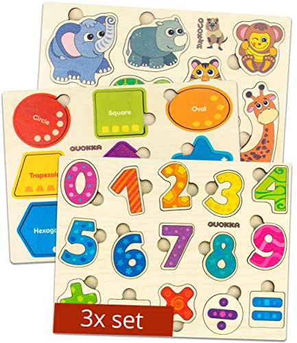 Puzzle Giochi Bambini 1 2 3 Anni – Montessori Bimbo Giocattoli in Legno –  Regalo Educativi per Femmina e Maschietto 4 5 – App educativa con 42 giochi  puzzle in regalo – Giochi e Prodotti per l'Età Evolutiva