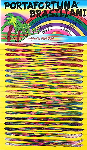 R&F srls Braccialetti Porta Fortuna BRASILIANI 1 blister da 100 Filini Multicolore Colore cartoncino casuale - immagine 3
