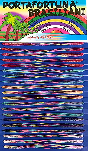 R&F srls Braccialetti Porta Fortuna BRASILIANI 1 blister da 100 Filini Multicolore Colore cartoncino casuale - immagine 4