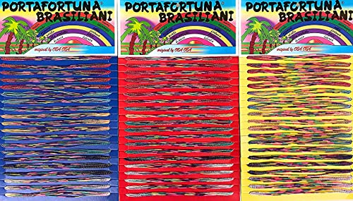 R&F srls Braccialetti Porta Fortuna BRASILIANI 1 blister da 100 Filini Multicolore Colore cartoncino casuale - immagine 6
